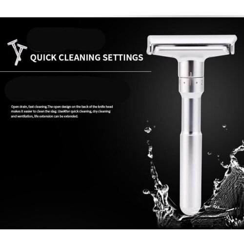 New Product Mens Adjustable Safety Razor Double Edged Classic Razor Soft to 1 6 Grades Hair Removal Razor With 6 Blades