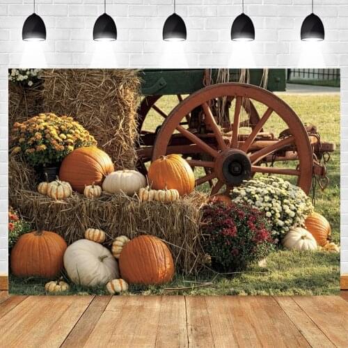 Yeele Autumn Backdrop Pumpkin Haystack Photocall Baby Portrairt Background Photography For Photo Studio Photographic Photozone