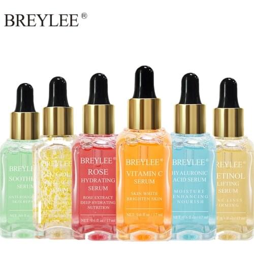 BREYLEE Vitamin C Serum Hyaluronic Acid Retinol Rose Whitening Moisturizing Essence Smooth Skin Anti-Aging Lift Firming SkinCare