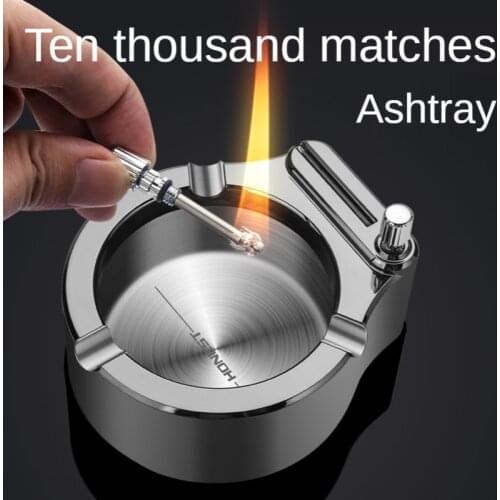 Ousehold Cigarette Ashtray Match Lighter Portable Cute Ashtray Cigar Ash Tray Mold Smoking Accessories Home Decoration