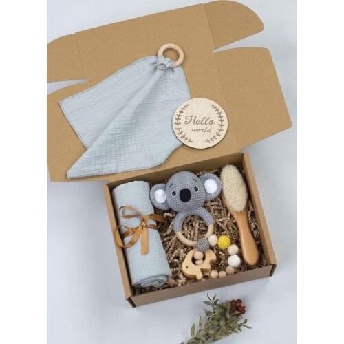 Blue Girl Boy NewBorn Gift Box Baby Organic Handmade Special Babies All Necessities Used 6 Pcs Mother Birth Hospital Gift set