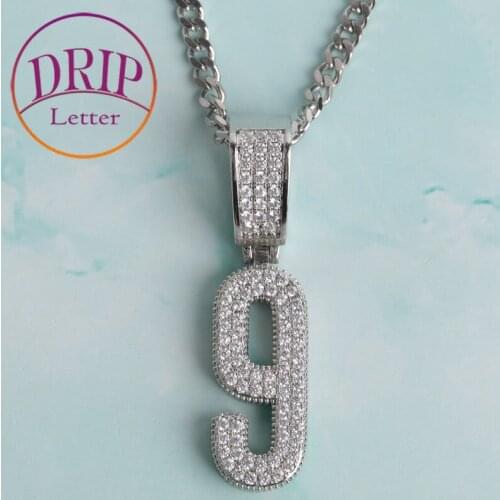 Number Pendant Real Gold Plated Hip Hop Jewelry