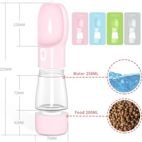 Portable Pet Dog Food Water Bottle Puppy Cat Feeder Drinking Bowl Outdoor Travel Dog Water Feeder Dispenser Cat Food Container