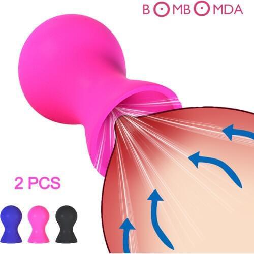 2 Pc breast nipple sucker Sexy breast Massage pliers enhancement vacuum pump suction cup enlarger breast vibrating sex adult toy