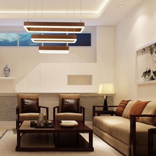 Rectangular 1/2/3/4 Rings LED Chandeliers Living room dining room study bedroom chandelier Commercial decorative chandelier