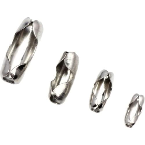 Waist Buckle Stainless Steel Ball Bead Chains Connectors Parts 1.5/2.0/2.4/3.0mm 60PCS/LOT DIY Necklace/Bracelet Accessories