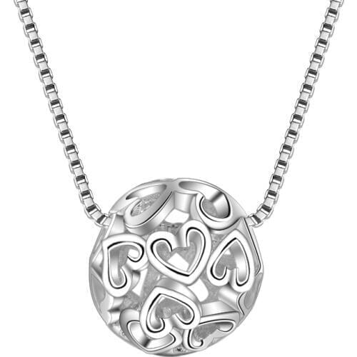 100% 925 Sterling Silver Fashion Ball Design Necklaces Short Chain for Women Jewelry Christmas Gift 2017 New Hot Sale Wholesale