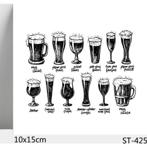 ZhuoAng Different Fine Beer-glass Clear Stamps For DIY Scrapbooking/Card Making/Album Decorative Silicon Stamp Crafts