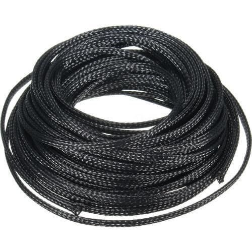 1pc Expandable PET Braided Cable Sleeves 10M 4mm Heat Insulation Sleeving Sheathing Wire Protection Audio Sleeve