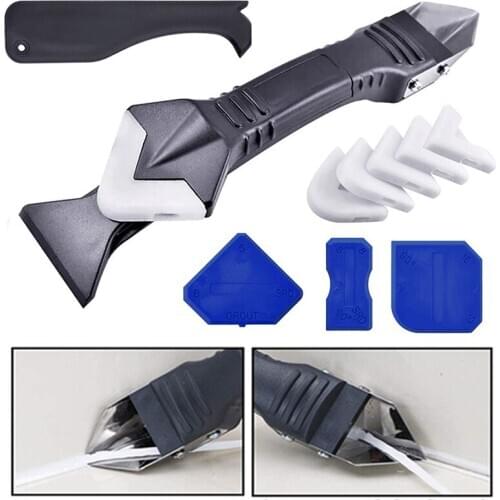11pcs Nozzle Applicator Grout Scraper Reusable Silicone Sealant Scraper Door Window Sealant Remover Finishing Caulking Tool