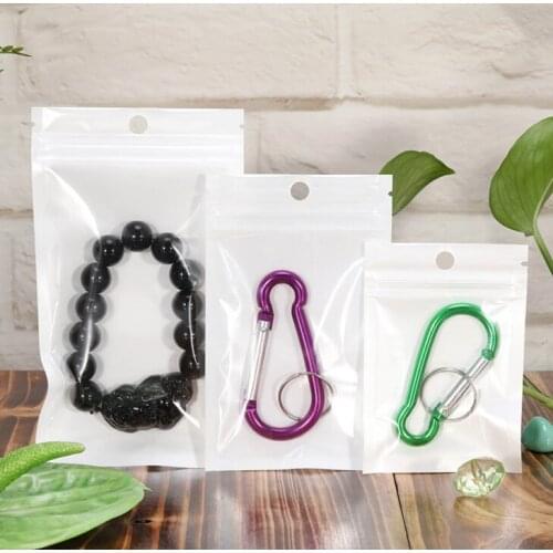 12*20cm Clear + white pearl Plastic Poly OPP packing zipper Zip lock Retail Packages PVC bag for Case for iphone 6 6s plus