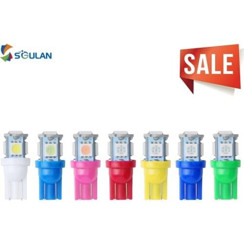 2pcs Car LED Lights T10 W5W Dashboard Gauge Instrument Lamps 194 168 501 For Auto Internal Reading Bulb White Blue Red 12v Diode