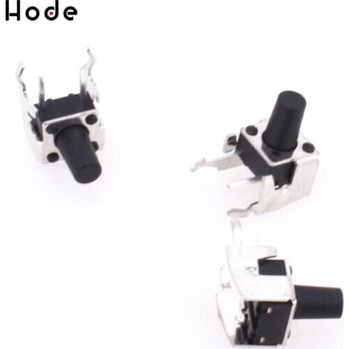 50pcs 6*6*9mm PCB Momentary Tactile Tact Push Button Switch Right Angle 6x6x9mm With stent