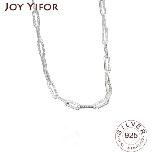 925 Sterling Silver Womens Fashion New Jewelry High Quality Circle Chain Hollow Retro Simple Pendant Necklace 48CM Long