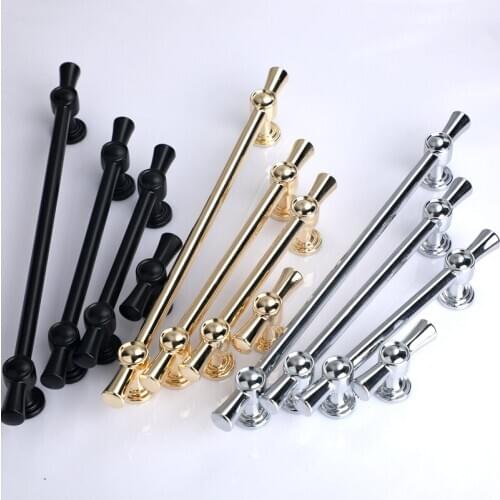 Free shipping 2pcs Simple cabinet door handle wardrobe drawer pulls golden furniture High-top wine cabinet handles Hardware knob