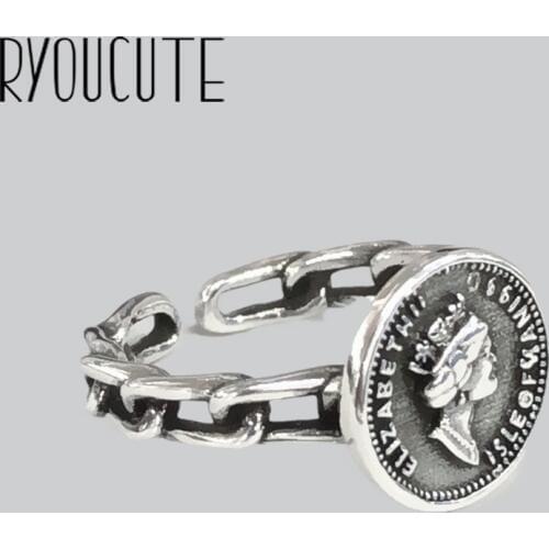 Bohemian Vintage Silver Color Queen Rings For Women Open Retro Antique Rings Wedding Jewelry