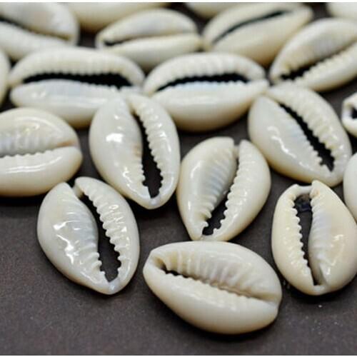 100Pcs White DIY Sea Shell Cowrie Cowry Charm Beads Beach Jewelry Accessories for Women Sea Shells Earrings Bracelet Necklace