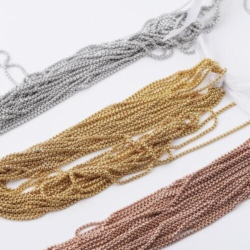 Fnixtar 20Pcs/Lot 1Meter Chain Necklace Mirror Polish Stainless Steel Chain Necklace For DIY Making Necklace Jewelry Findings
