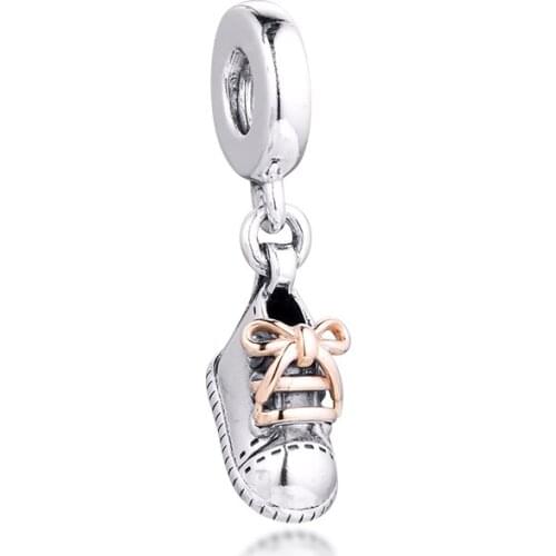CKK Silver 925 Jewelry Baby Shoe Dangle Charm Fits Original Bracelets Sterling Silver Beads