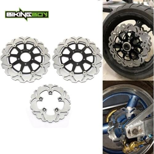 BIKINGBOY Front Rear Brake Discs Disks Rotors Hayabusa GSX1300R 99 00 01 02 03 04 05 06 07 GSX1300RZ K2 K3 K4 K5 K6 K7 2002-2007