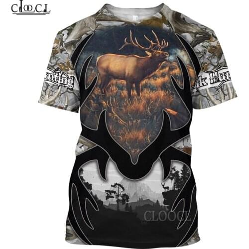 HX Newest Animal Deer Hunting 3D Print Fashion Harajuku Mens Clothing Fashion Men Women Casual Harajuku Tops Drop Shipping
