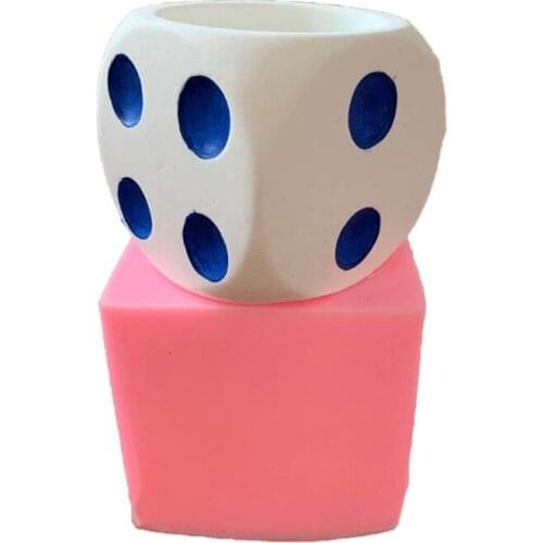 Dice Flowerpot Mold Big Suqare Resin Plant Mold Concrete Flower Pot Mould Tools