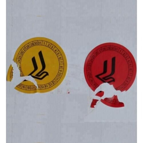 Custom Adhesive Destructible Paper Warning Caution Sign Eggshell Sticker for Security One Time Use