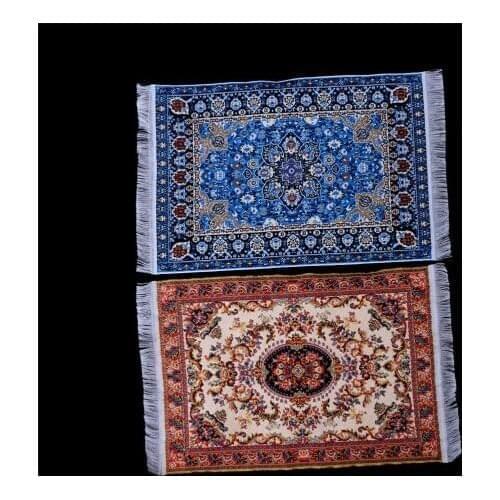 Doll House Miniature Turkish Style Carpet Miniature Embroidery Cloth Mat for 1/12 Dollhouse Small Furniture Toys Kids Gift