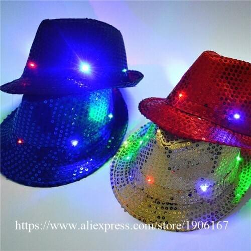 Fashion LED Light Baseball Party Christmas Hat Caps Luminous Hip Hop Jazz Hat Flashing Stage Dance Headwear Birthday Gift