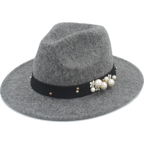 Fashio 100% Wool Mens Womens Winter Autumn Fedora Hat For Elegant Laday Wide Brim Sombreros Jazz Hat For Gentleman Top Hat 20