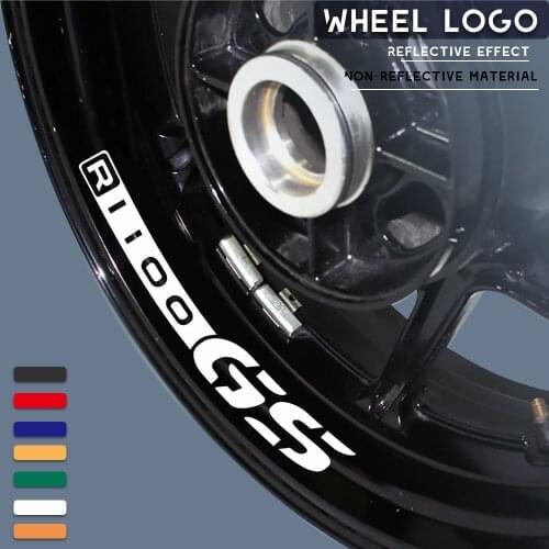 Motorcycle sticker waterproof decorative wheel stripe logo with reflective MOTO inner ring decal for BMW R1100GS