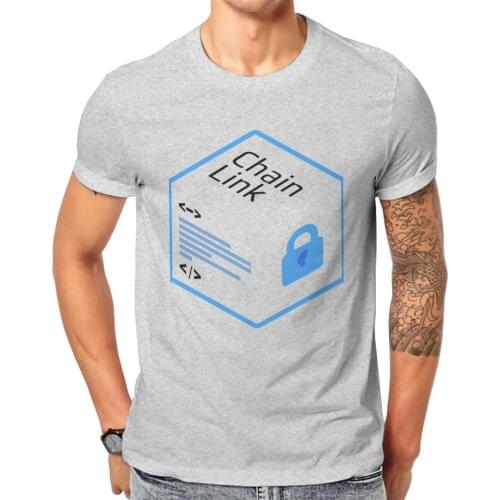 Men Chainlink Cube Anime Blockchain Dogecoin Funny Classic O collar Tshirt