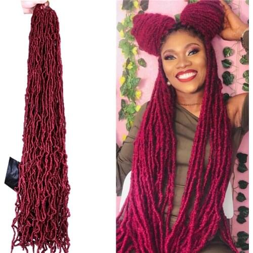 Full Star 36inches Long Messy Boho Nu Soft Locs Goddess Faux Locs Crochet Hair Black Synthetic Braiding Hair Extensions Hair