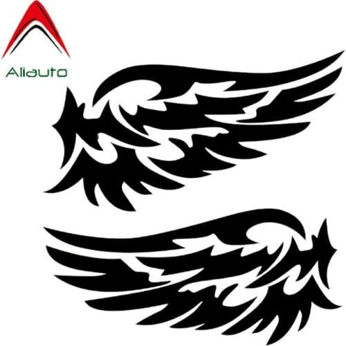 Aliauto Lovely Car Sticker Angel Wings Fashion Auto Decor Rearview Mirror PVC Decal for Honda Accord Opel Toyota Smart,14cm*7cm