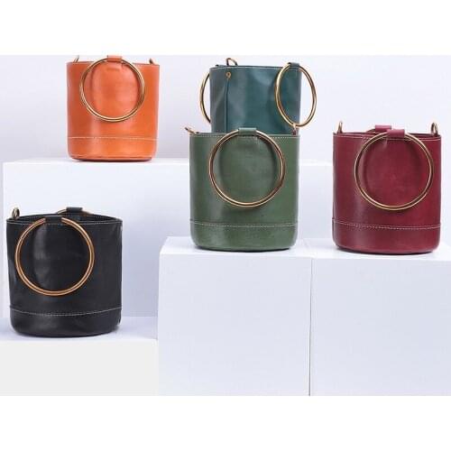 New Arrival Genuine Leather Bucket in Bag for Girls Convenient Shoulder Bag Pretty Women Handbags Fashion Crossbody Bags сумки