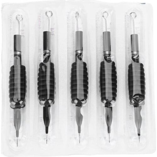 5PCS/Set Disposable Sterile Black Tattoo Grip Needle Silicone Grip Makeup Beauty Tools Tattoo Tubes Tips Grips