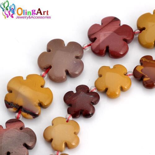 Olingart 15mm/20mm 6pcs/lot Egg flower shaped natural stone Loose beads DIY Necklace/bracelet/earrings Jewelry Making
