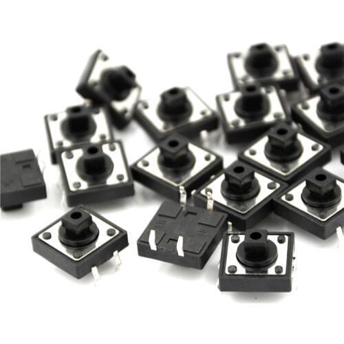 Wholesale 20PCS TC-1212T 12x12x7.3 Mm Tact Tactile Push Button Momentary PCB Switch 24V 50mA Switches