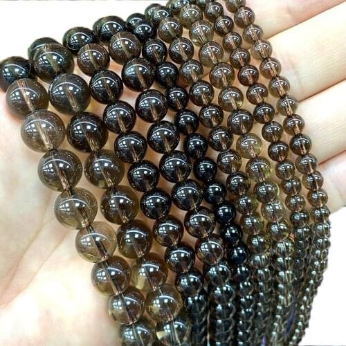 Wholesale AAA Scotland Smoky Quartz Round 100% Natural Stone Beads For Jewelry Making DIY Bracelet Neckalce 6/8/10/12MM