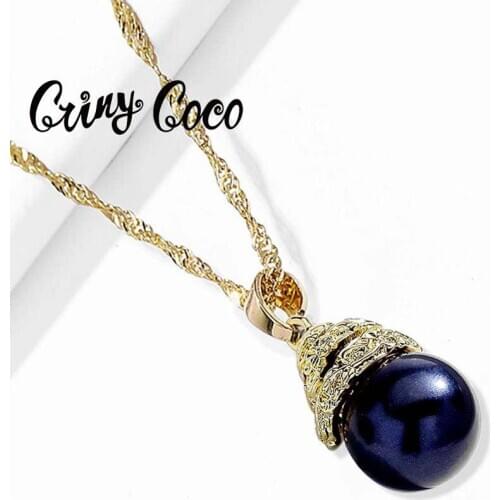 2020 Cring Coco Hawaiian Necklaces for Women Big Pearl Pendant Design Long Chain Classic Luxury For Female Fashion Hot Jewelry
