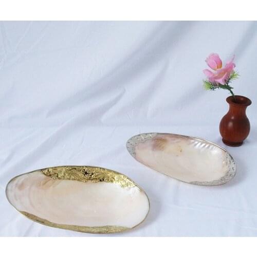 Natural shell Rolling Tray 280*160mm storage gold/silver edge for grinders tobacco fruit stuff Cigarette smoking Accessories