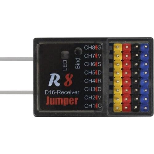 Jumper R8 FPV RC Radio Receiver SBUS OPENTX System 16CH T16 FRSKY D16 D8 Mode Remote Radio Controller PX4 Flight Control X8R