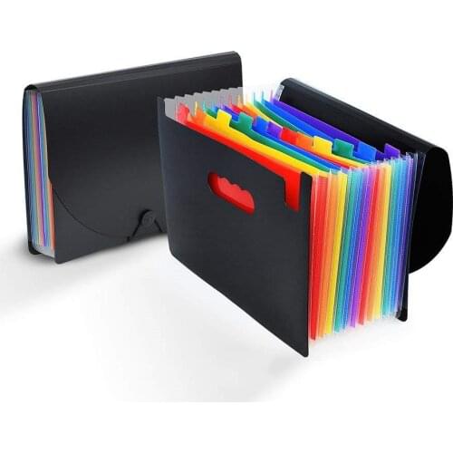 13 Pockets Multicolor Expanding File Folder A4 Bag Briefcases Receipt File Bill Folders Document Organizer Document Bag
