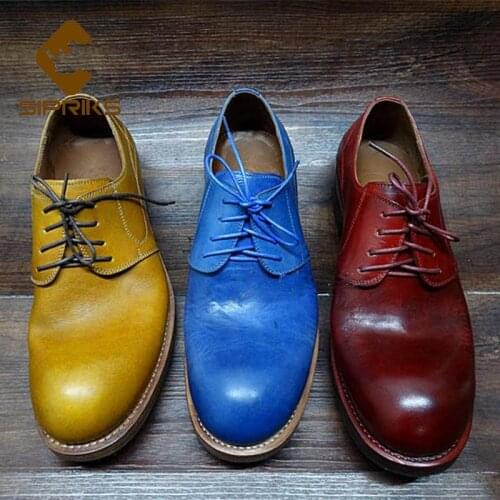 Sipriks Italian Handmade Big Round Toe Derby Shoes Mens Formal Tuxedo Goodyear Welt Dress Shoes Male Footwear Gents Suits Social