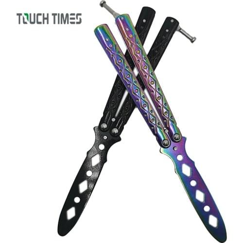 Folding Butterfly Knife Portable Transformable Blunt Balisong Pocket Trainer Survival Knife Training Tool For Outdoor Game