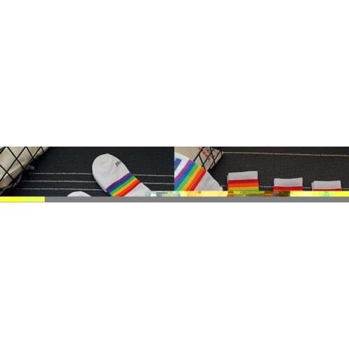 Women socks rainbow College style sport cotton Pile socks Breathable happy socks tide of Superelastic ins socks funny O5F9