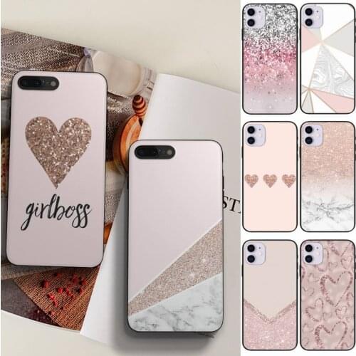 Gold Pink Glitter Marble Glass Phone Case Fundas Shell Cover For Samsung A51 A52 A71 A72 A80 A91 A20E A32 A31 A21 A11