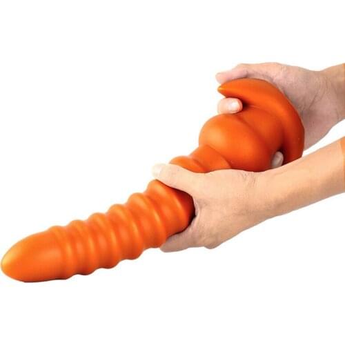 Golden Soft Big Dildo Butt Plug Prostate Massage Anus Dilator Vagina Masturbation Anal Adult Sex Toys For Couple Masturbator