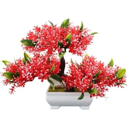 1Set Home accessories artificial plants trees plastic flower set pots floriculture pots cabinets bookcases decorations