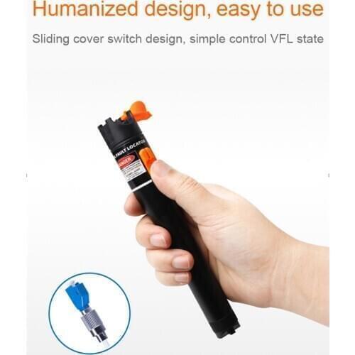 10mW Visual Fault Locator 10KM Red Light Laser Source Fiber Optic Cable Tester Suitable for SC/FC/ST Interface Pen-Type VFL